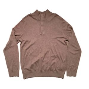 Banana Republic Men's Brown Quarter Zip Premium Luxe Yarn Sweater Size L